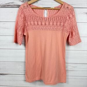 J. Crew Lace Embellished Pink Top Womens Size‎ Medium